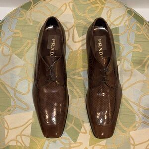 Prada Men's Dark Brown Oxford Shoes